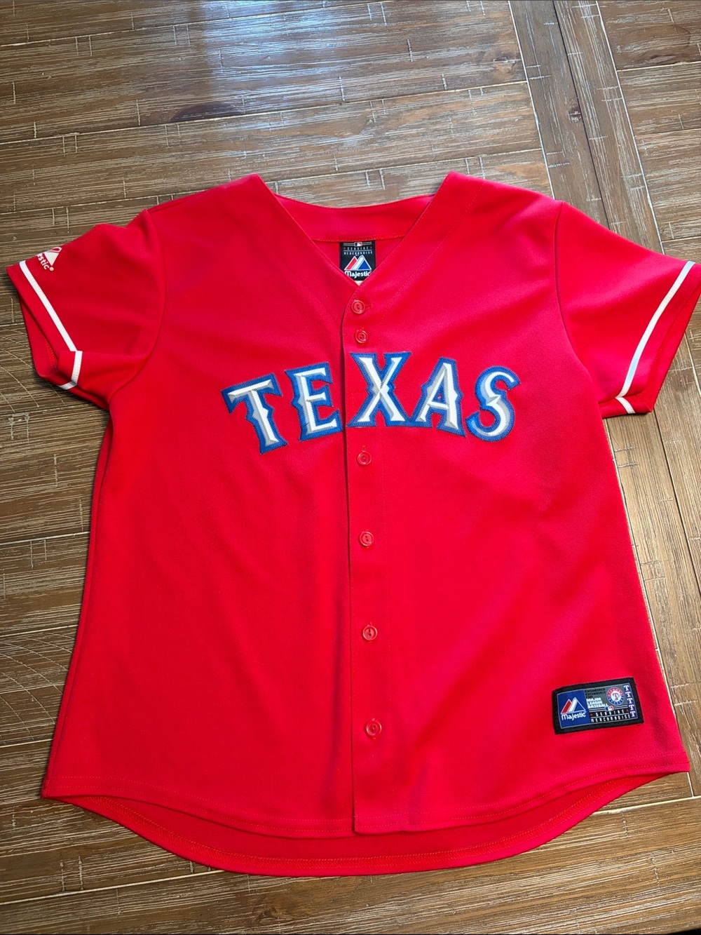 Majestic Red Texas Rangers Baseball Jersey